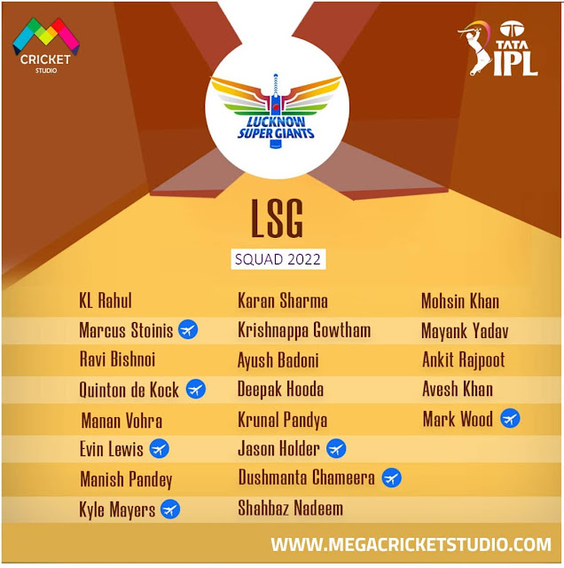 TATA IPL 2022 Roster for EA Sports Cricket 07