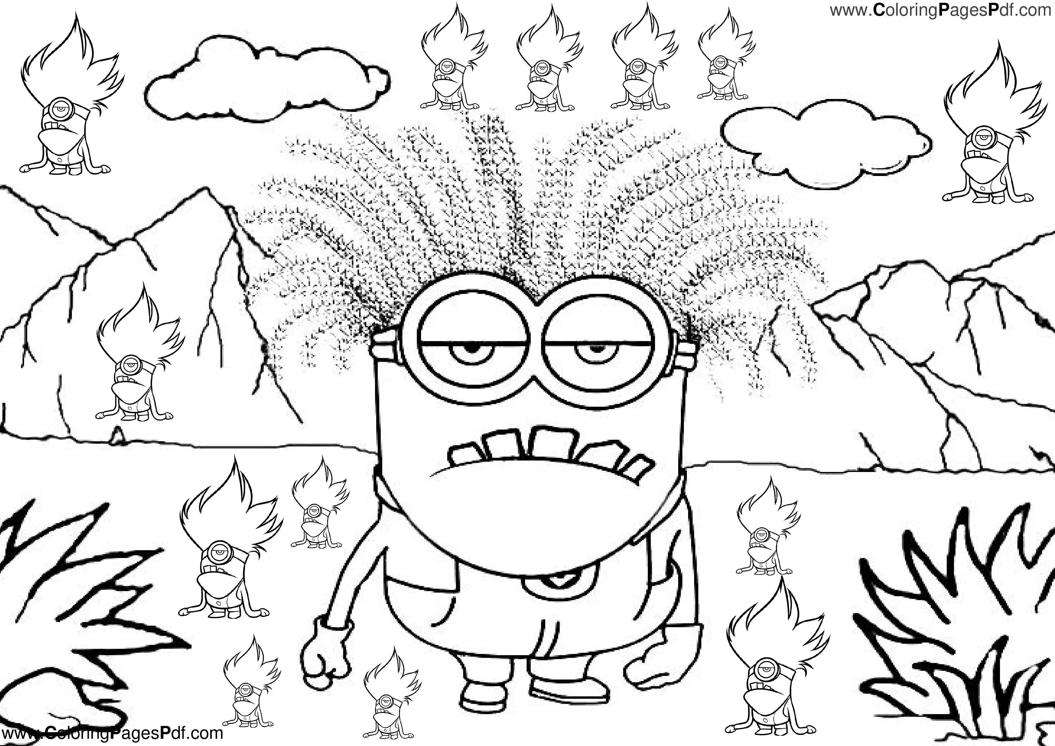 Purple minion coloring pages