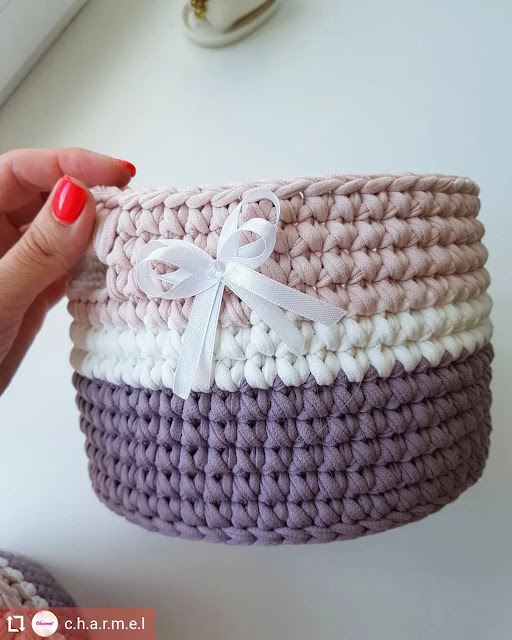 15 CESTOS A CROCHET para decorar el cuarto de tu niña 👧🏻