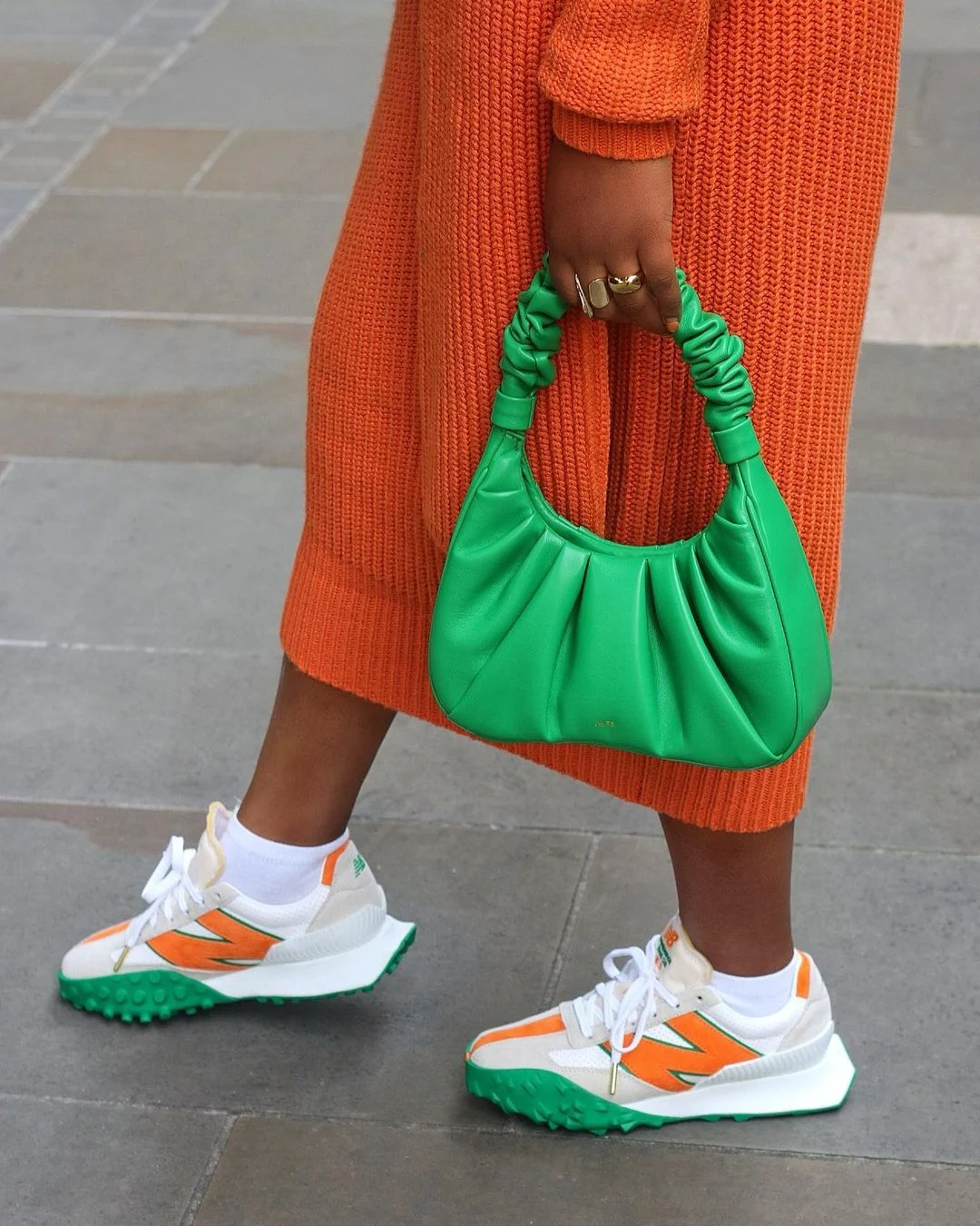 Orange and top green clothes