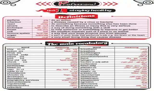 الوحدة الاولى من كتاب بروفيشنال فى اللغة الانجليزية للصف الثانى الثانوى الترم الاول 2022