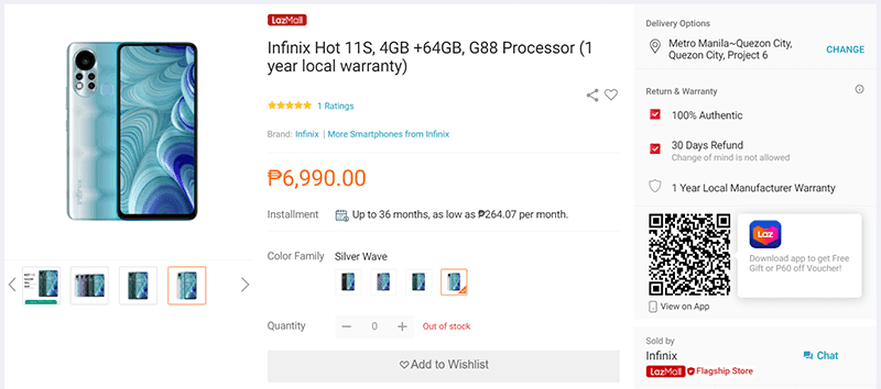 Infinix HOT 11S with 90Hz 1080p screen, Helio G88, and 50MP cam now listed at Lazada PH, priced at PHP 6,999!