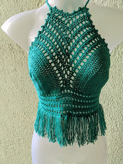 Full view of finished Cascading Crop Top