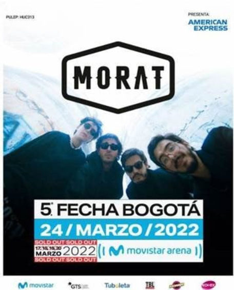 Morat anuncia el sold out de su 4ta arena y abre la 5ta fecha en el Movistar Arena de Bogotá