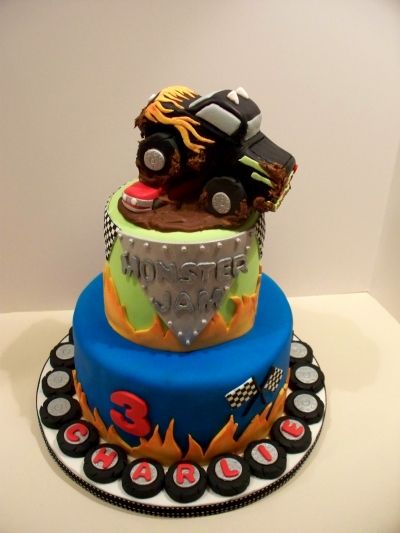 monster truck birthday cake