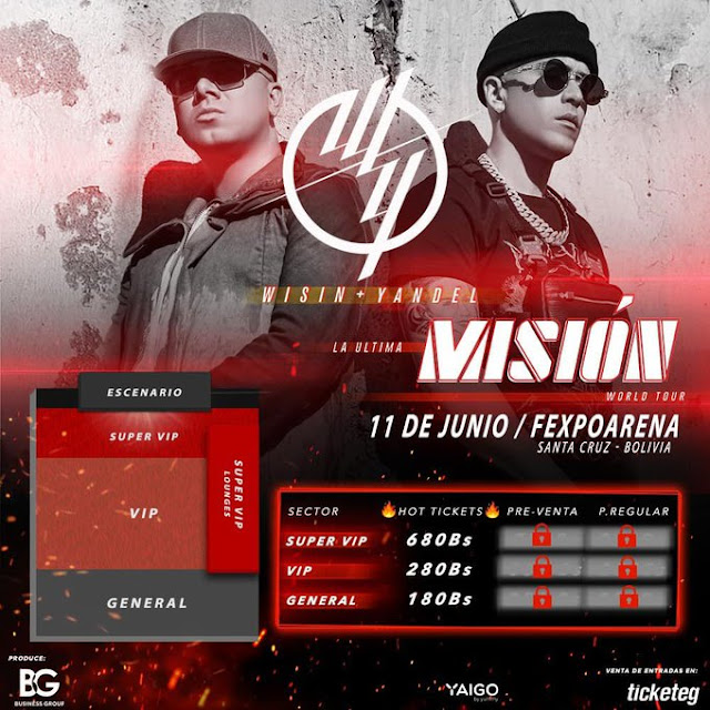 Wisin y Yandel en Santa Cruz entradas