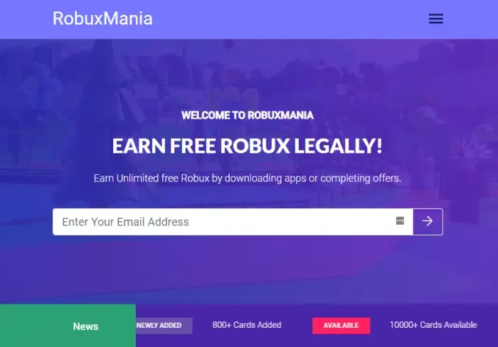 Cara mendapatkan Robux gratis melalui Robux Generator seperti RobuxMania