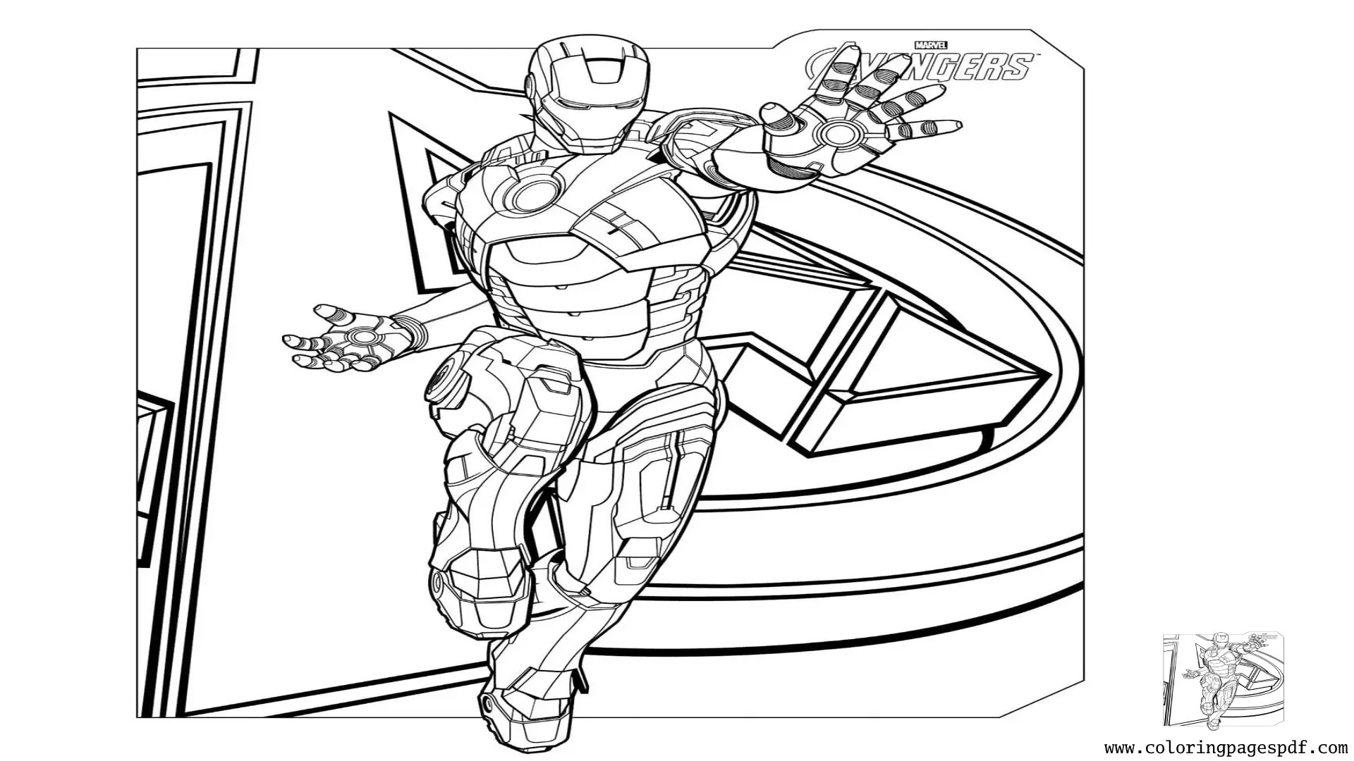 coloring pages of iron man from avengers