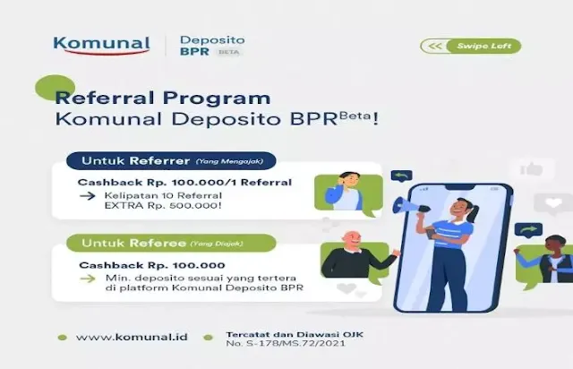 Cashback dari Program Referal Komunal akan ditransfer ke rekening deposan
