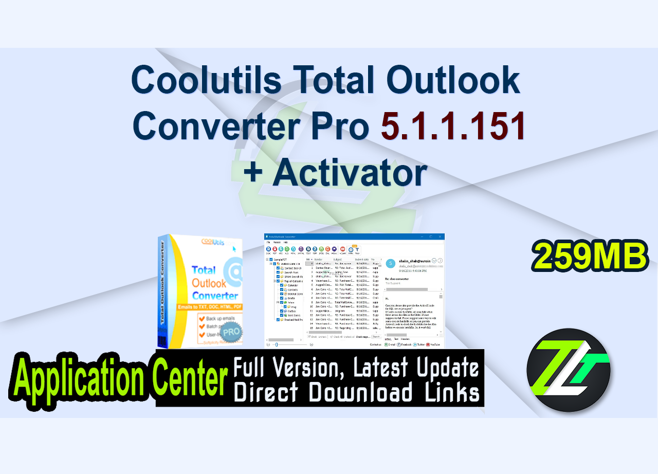 Coolutils Total Outlook Converter Pro 5.1.1.151 + Activator