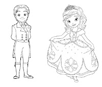 Princes and princess Sofia coloring page