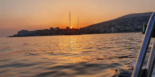 Sunset over Saranda coast