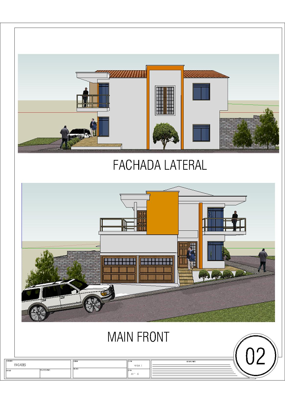 AutoCAD Two-Storey Modern House Plan