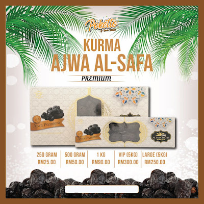 Senarai Harga Kurma Ajwa Al-Safa Premium mengikut berat