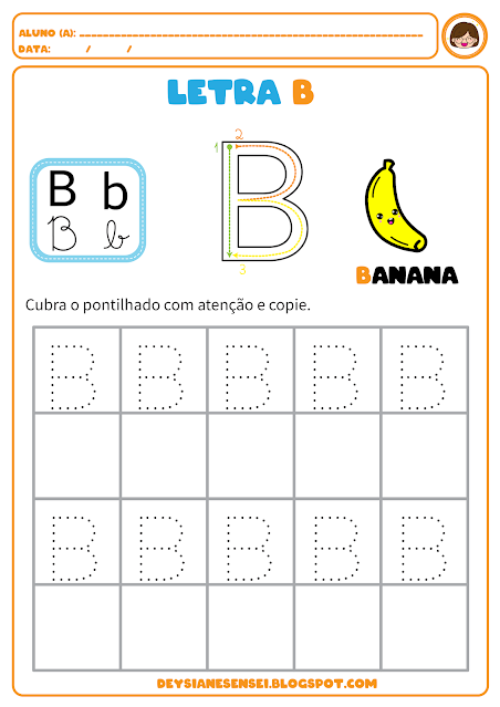 Desenho de banana para colorir com b maiúsculo para apresentar a letra b às  crianças