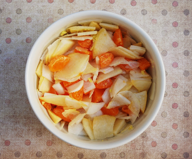 Salade de navets crus et clémentines au gingembre