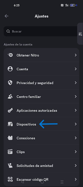 Ir a "Dispositivos"