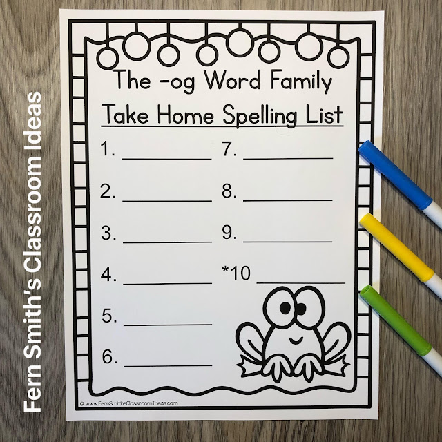 Click Here to Download The New & Improved -og Word Family Spelling Unit to Use in Your Classroom Today!