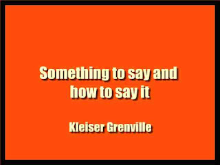 Something to say and how to say it