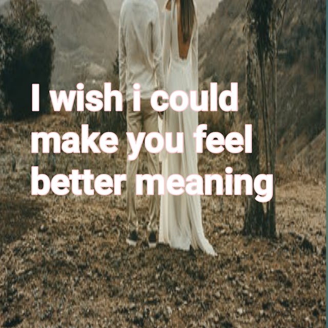 I wish I could make you feel better meaning