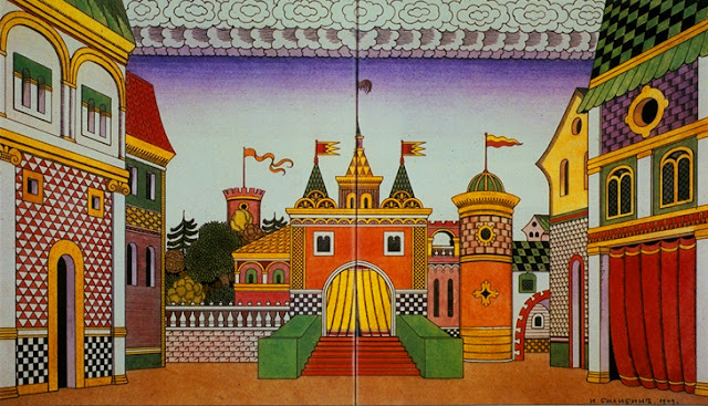 Ivan Bilibin's 1909 stage set design for Act 2 of Rimsky-Korsakov's The Golden Cockerel
