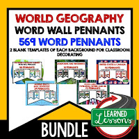 World Geography Word Walls, Classroom Decoration, Mapping Skills, Five Themes, People and Resources, United States, Canada, Europe, Latin America, Russia, Middle East, North Africa, Sub-Saharan Africa, Asia, Australia, Antarctica