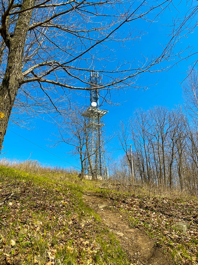 radio tower on hill