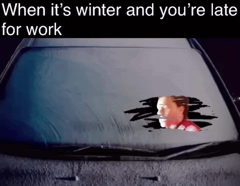 weeknd is lost meme gif of drving in winter