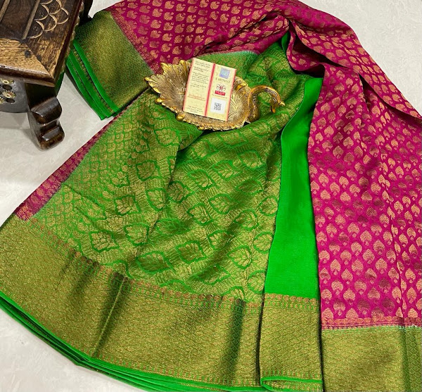 Mysore crape brocade sarees