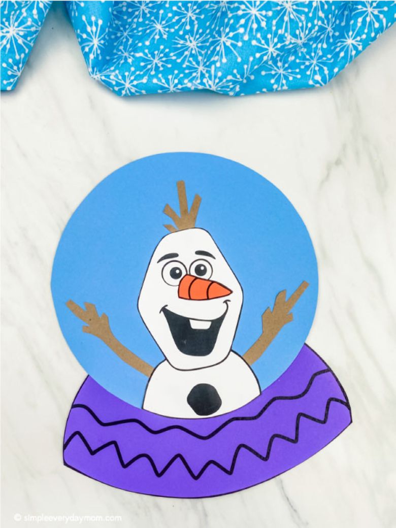 Olaf snow globe craft