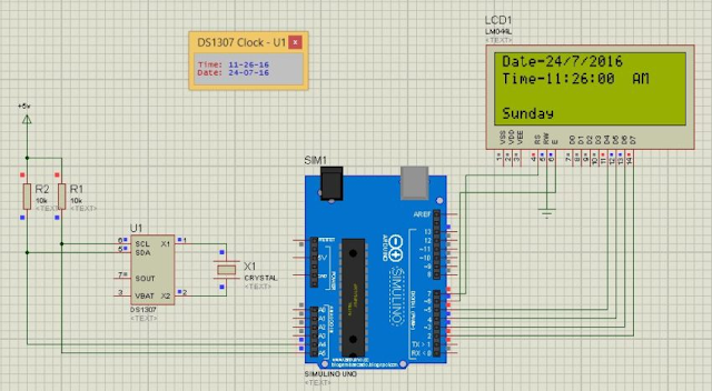 DS1307 based-real time clock using arduino