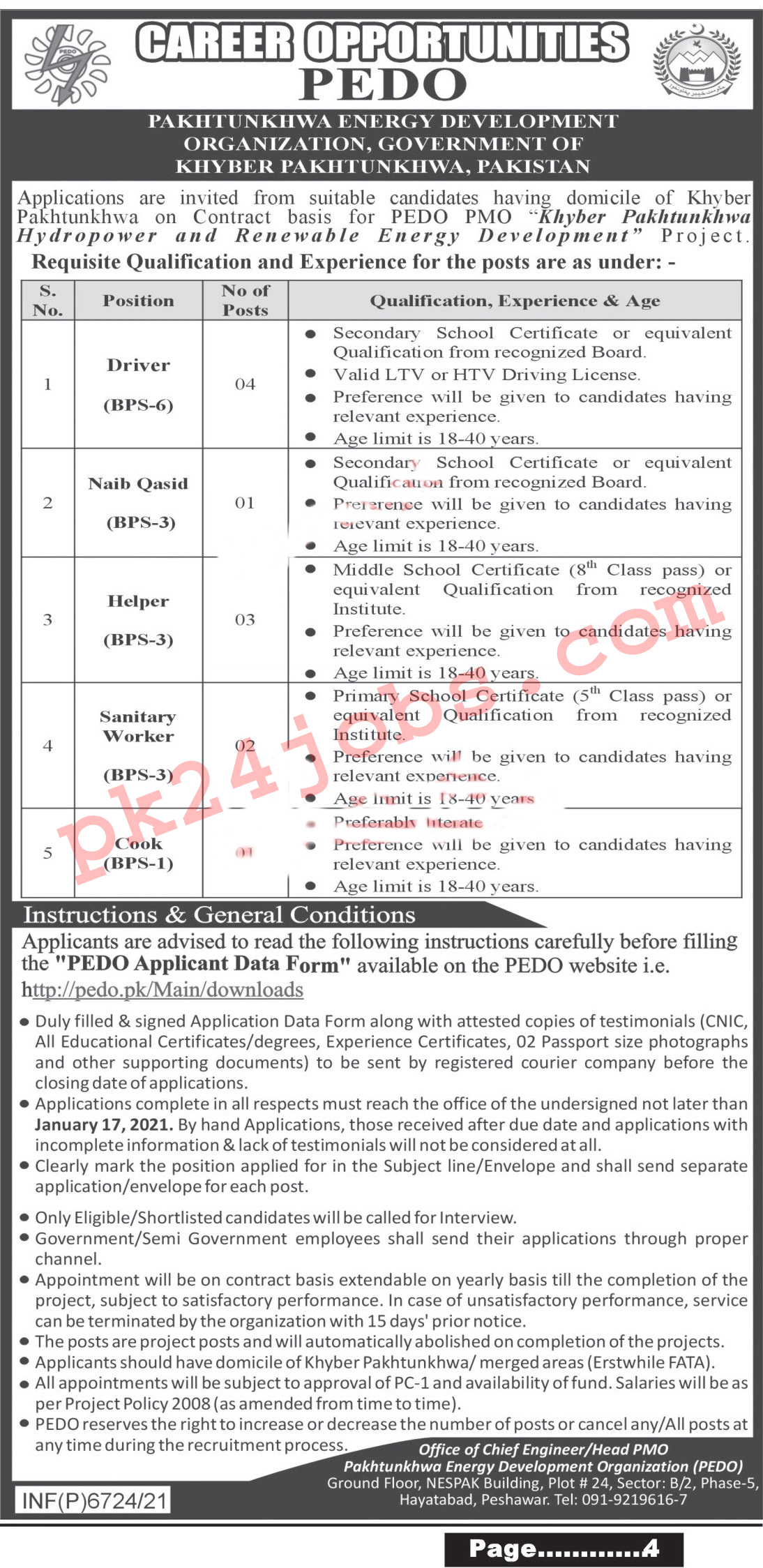 PEDO Jobs 2022 – Government Jobs 2022