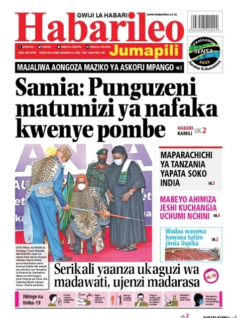Magazeti ya leo Tanzania January 23, 2022 Newspapers