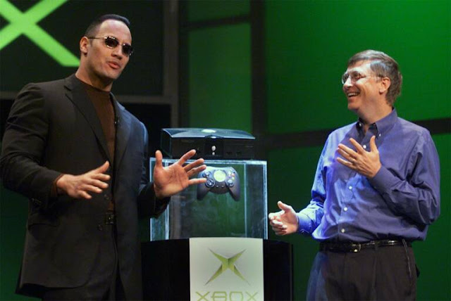 Bill Gates The Rock presentazione Xbox gennaio 2001