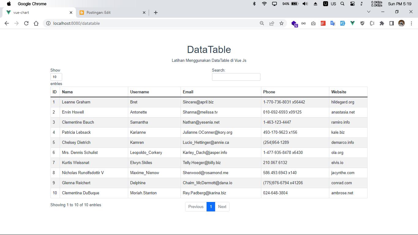 Cara Menggunakan Library Datatable di Vue Js