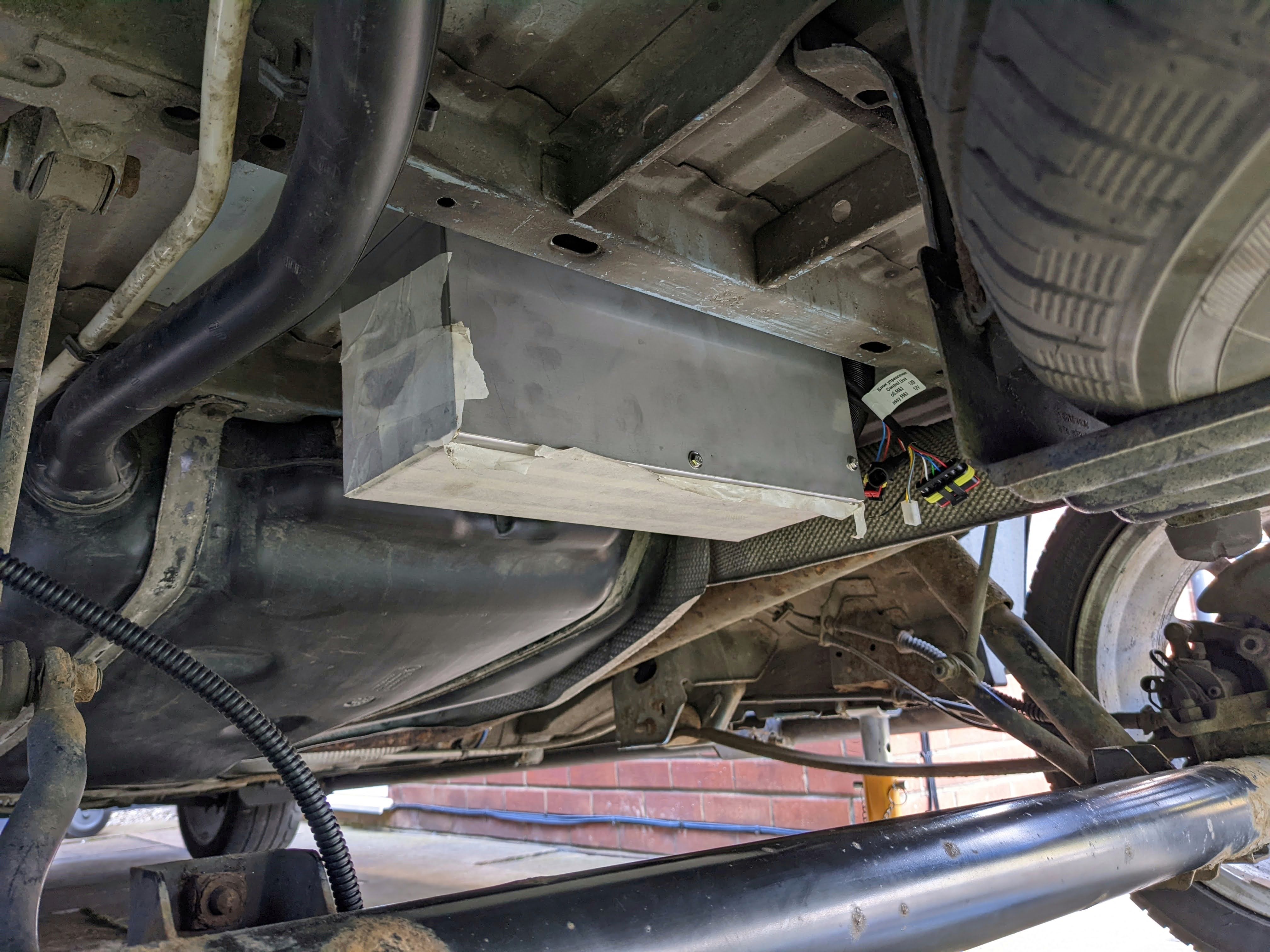 Diesel heater installed under a campervan