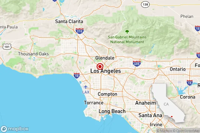 Um terremoto de magnitude 2,7 foi relatado na manhã de terça-feira no centro de Los Angeles.(Pesquisa Geológica dos EUA)