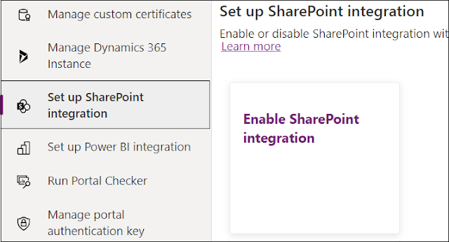 PowerApps portal SharePoint integration