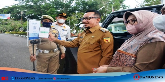 Bupati Resmikan Pemberlakukan Penerapan QR Code Peduli Lindungi di Komplek Kantor Bupati