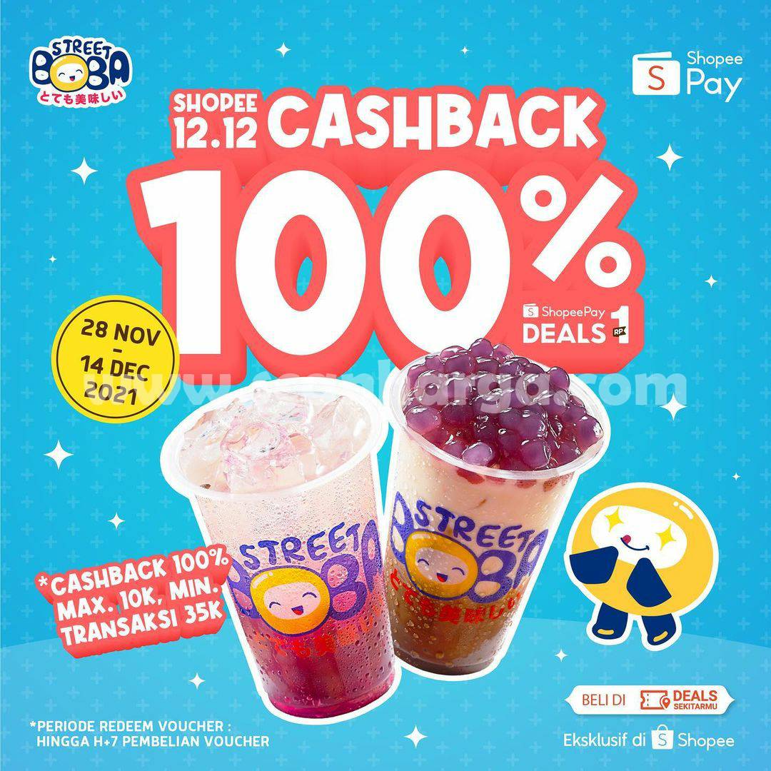 Promo STREET BOBA SHOPEEPAY 12.12 – Beli Voucher DEALS cuma Rp. 1,-