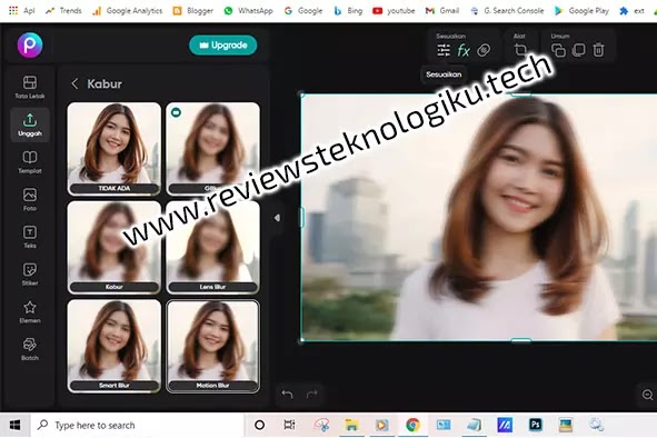 cara blur wajah di picsart online lewat laptop