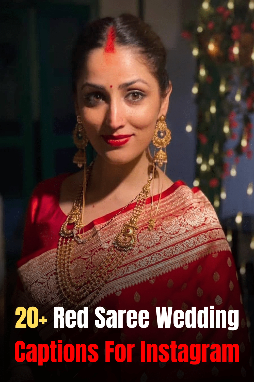 Red Saree Captions for Wedding