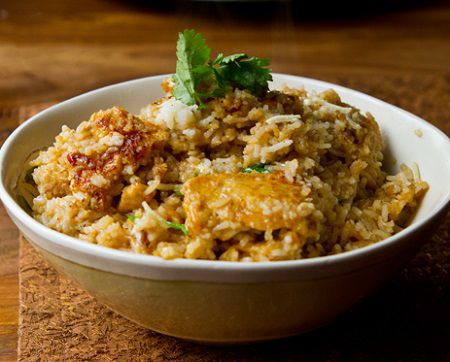 Vegan Chinese Food: Mandarin Orange Crispy "Chicken" Fried Rice