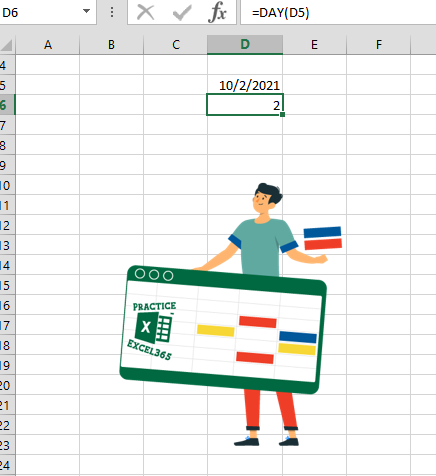 شرح صيغة الدالة DAY في برنامج مايكروسوفت Excel