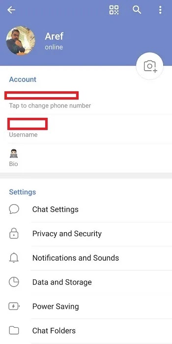 تفعيل Telegram Sync جهات الاتصال على الاندرويد الخطوة الأولى