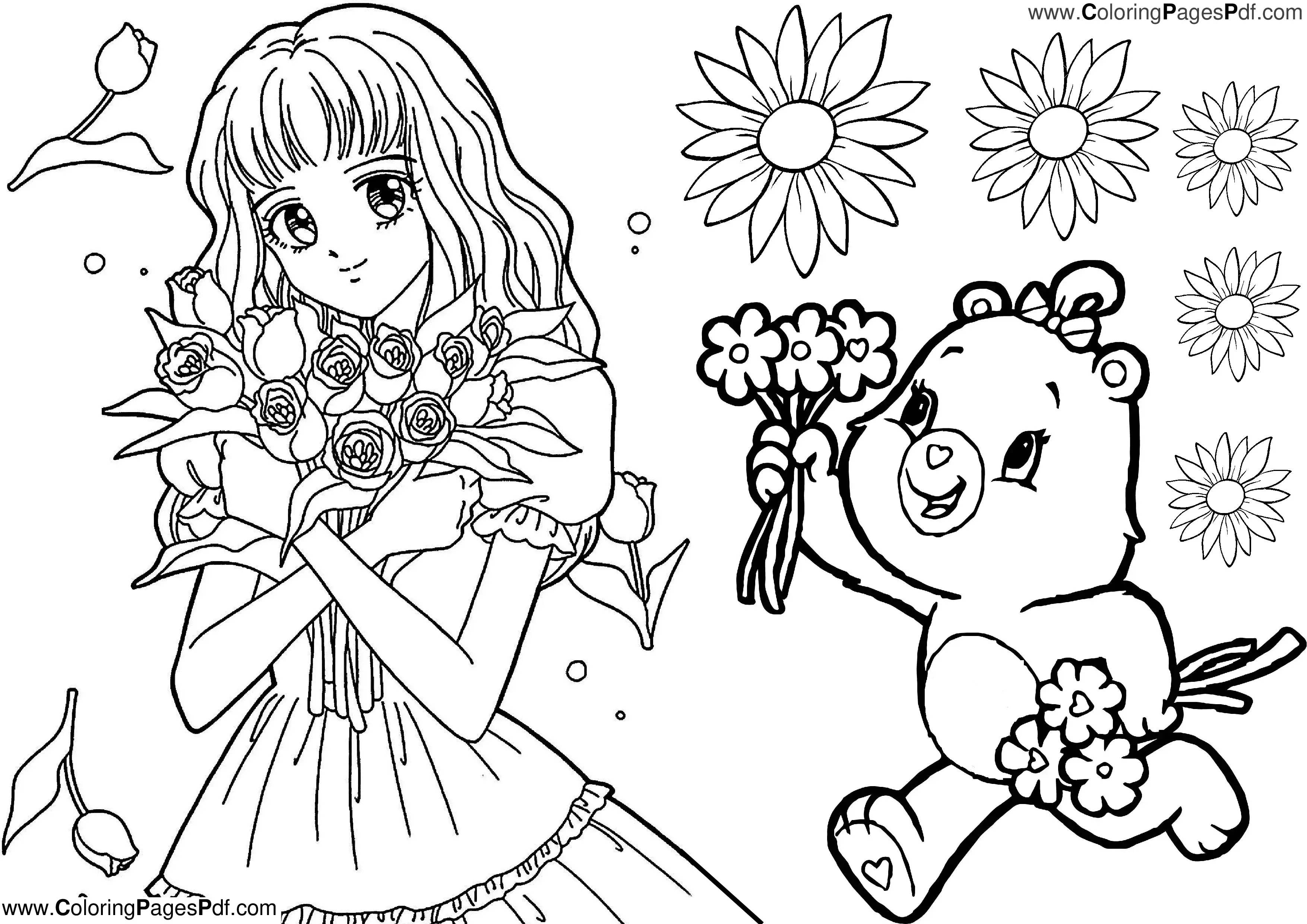 Anime coloring pages cute