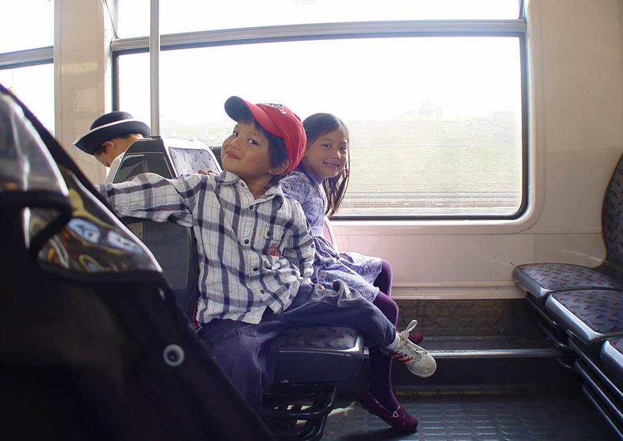 Paris With Kids, kids in train paris