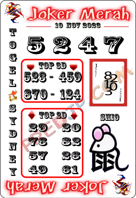 Prediksi Joker Merah Sdy Jumat 10-November-2023