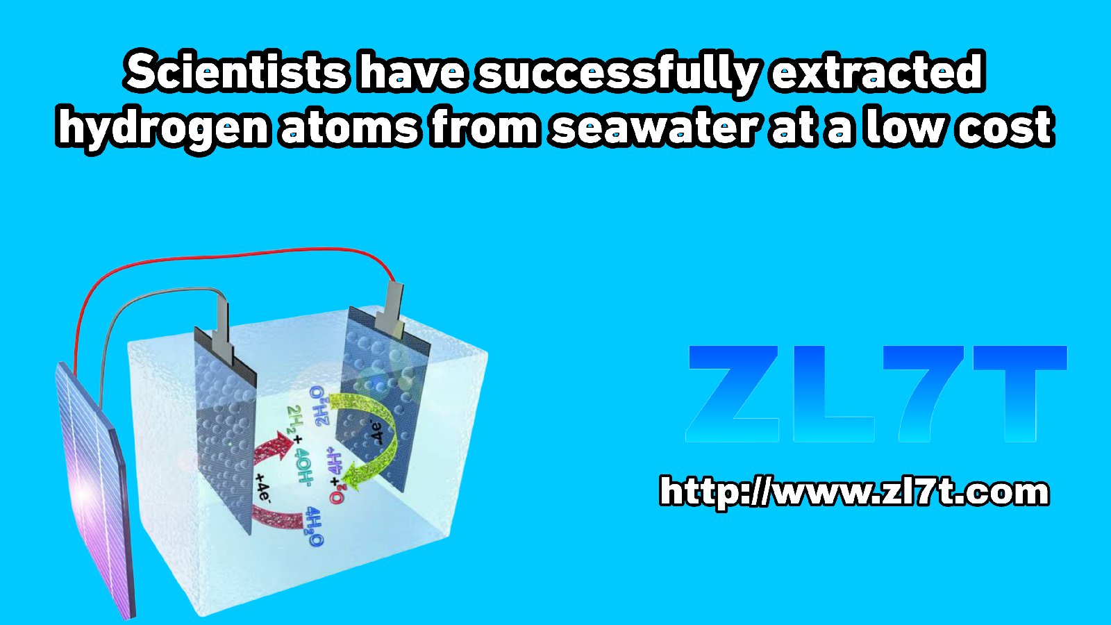 Scientists succeed in extracting hydrogen atoms from seawater at low cost