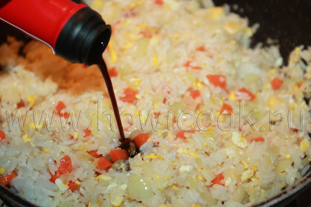 рецепт жареного риса с курицей с пошаговыми фото